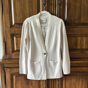 NIC+ZOE Off-White Single-Button Knit Blazer - NWT - Small